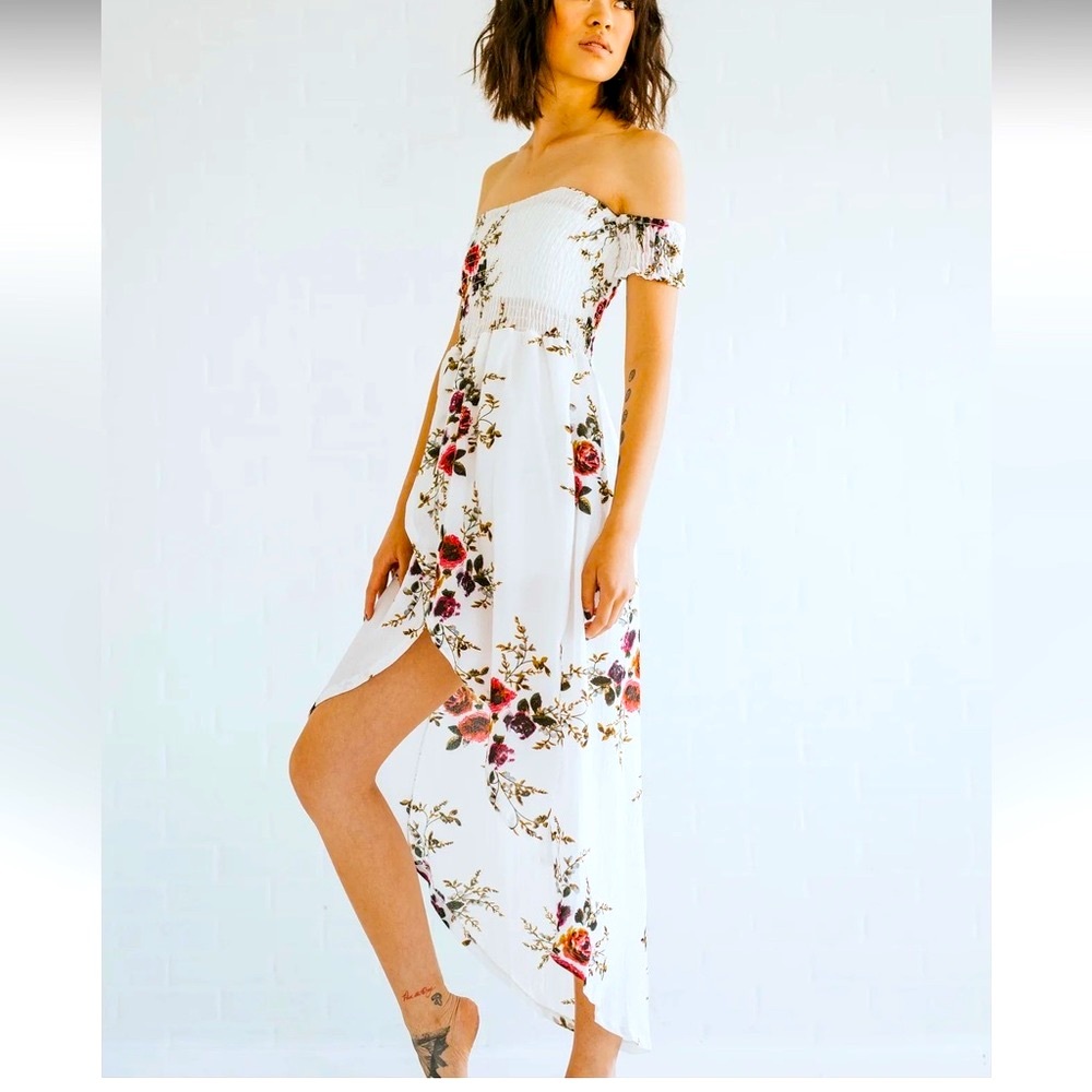 NWOT Floral Off-The-Shoulder Dress